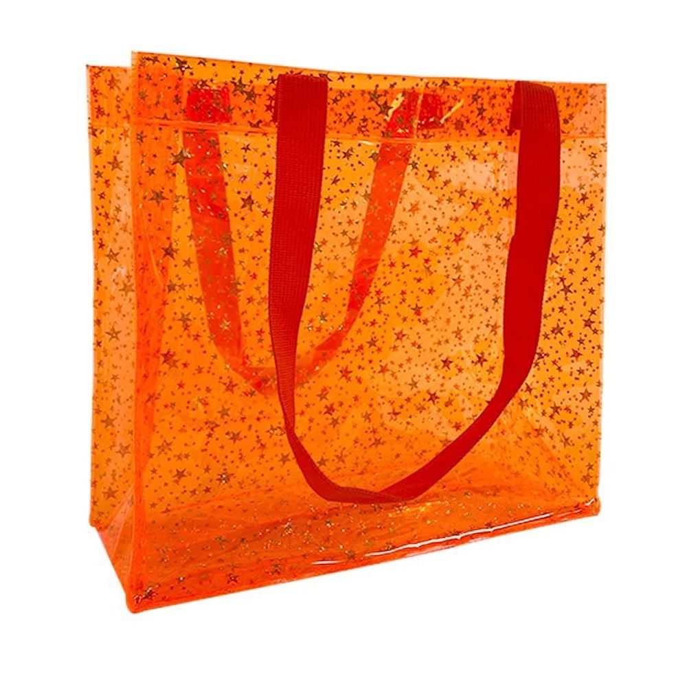 Toteprint 1Pcs Clear Printed Star Handbag Versatile Waterproof, Embossed Star :